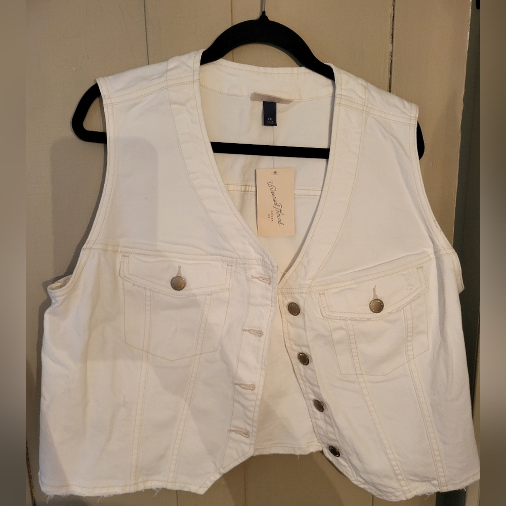 Universal Thread White Denim Vest XXL